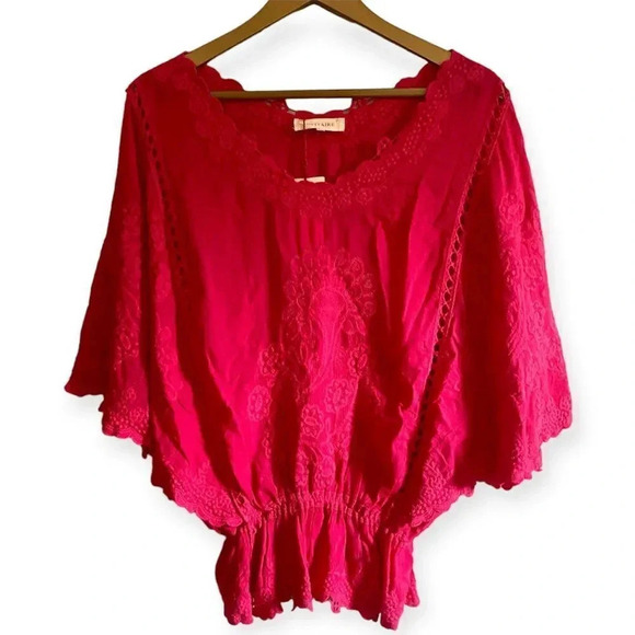NWT Solitaire Pink Lace Crochet Top - Picture 1 of 16